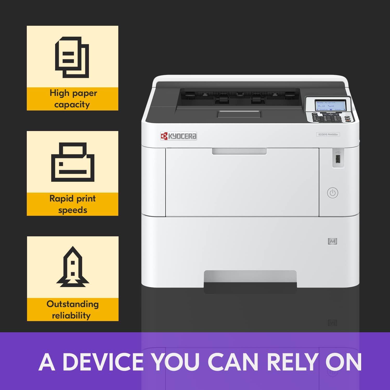 Kyocera ECOSYS PA4500X Monochrome Laser Printer 110C0Y2US0 - Image 5